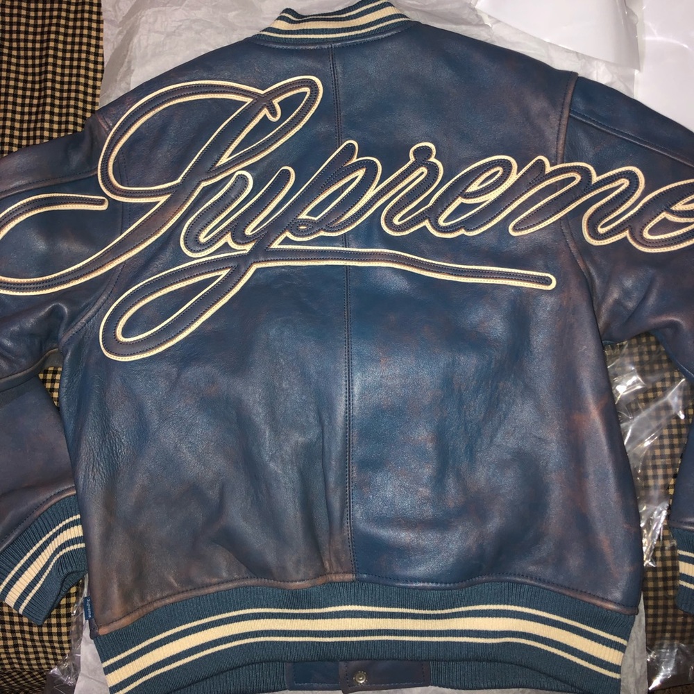 Supreme Leather Varsity Jacket ss19